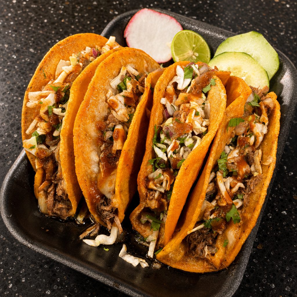 Taco Birria “No Cheese” / Birria Taco "Sin Queso".