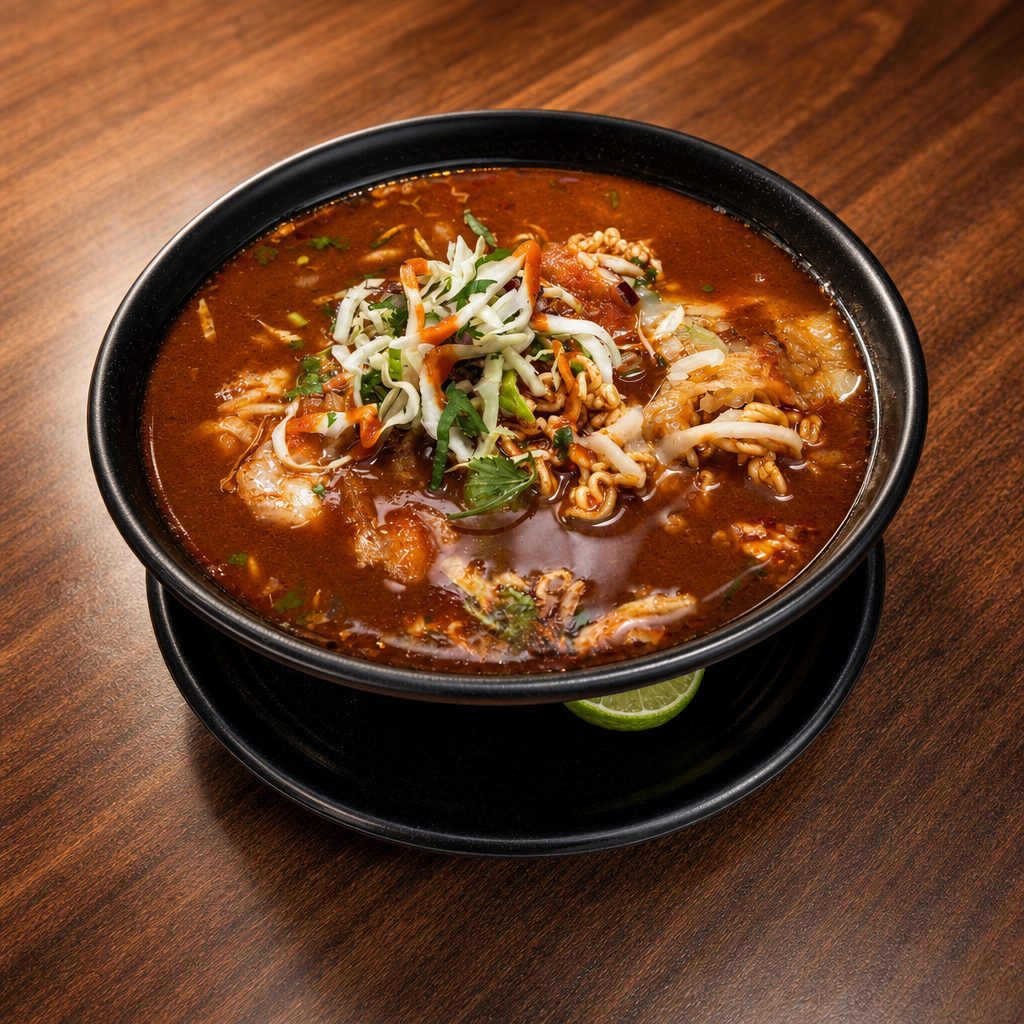 Ramen Birria w/ Cheese / Birria Ramen con Queso.